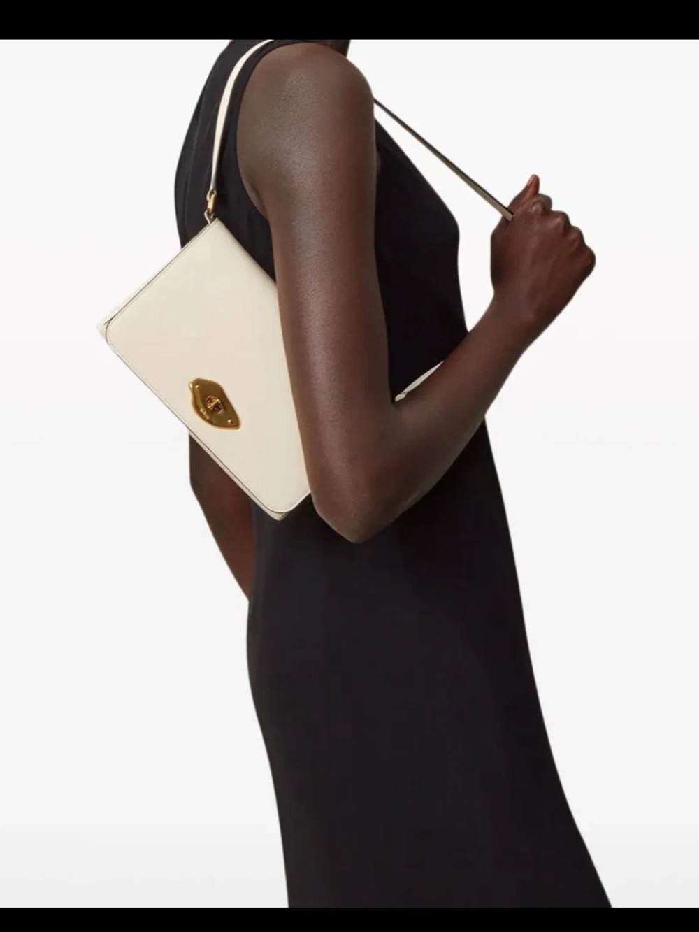 Mulberry Cream Leather Shoulder Bag with Gold Hardware